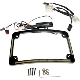 CUSTOM DYNAMICS - ALL IN ONE RADIUS LICENSE PLATE FRAME - '93-13 XL, DYNA, SOFTAIL, & TOURING