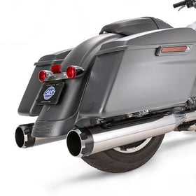 S&S Cycle - Mk45 Slip-On Mufflers Chrome with Highlight Machined Black Thruster End Caps - 4.5