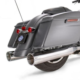 S&S Cycle - Mk45 Slip-On Mufflers Chrome with Chrome Tracer End Caps - 4.5