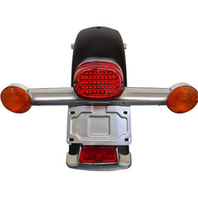 CUSTOM DYNAMICS - LICENSE PLATE RELOCATION MOUNT FOR FLAT STYLE OEM TURN SIGNAL BAR - '86-13 SOFTAIL & TOURING