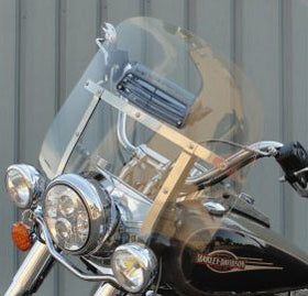 CLEARVIEW SHIELDS - SHIELD WITH DETACHABLE KING SIZED BRACKETS - HERITAGE SOFTAIL 1999-2017 - UPPER RECURVE, 5 POSITION ADJUSTABLE VENT