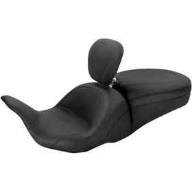 MUSTANG - LOWDOWN 2-UP SEAT WITH DRIVER'S BACKREST - PLAIN - '08-21 TOURING