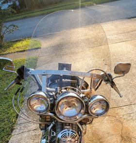CLEARVIEW SHIELDS - HERITAGE SPRINGER REPLACEMENT WINDSHIELD FITS HD DETACHABLE KING SIZE BRACKETS - NO RECURVE, NO VENTS
