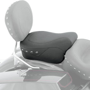 MUSTANG - WIDE REAR SEAT AND PILLION PAD - BLACK STUDDED VINYL - '09-20 TOURING