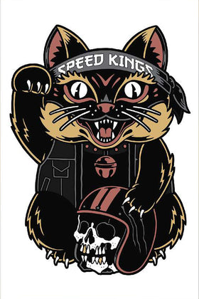 Speed-Kings Cycle Lucky Cat Garage Banner